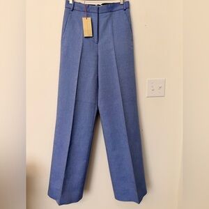NWT Stella McCartney Women’s High-Rise Wide Leg Light Blue Dress Pants size IT38